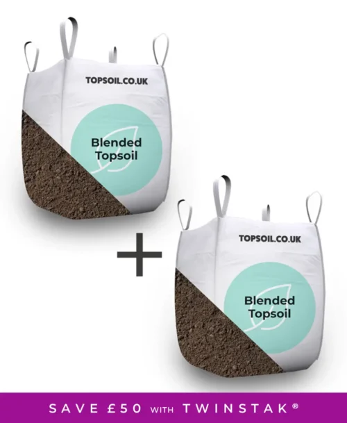 Two bulk bags of Blended Topsoil which are British Standard BS3882:2015 analysed as safe for growing vegetables and use in residential gardening