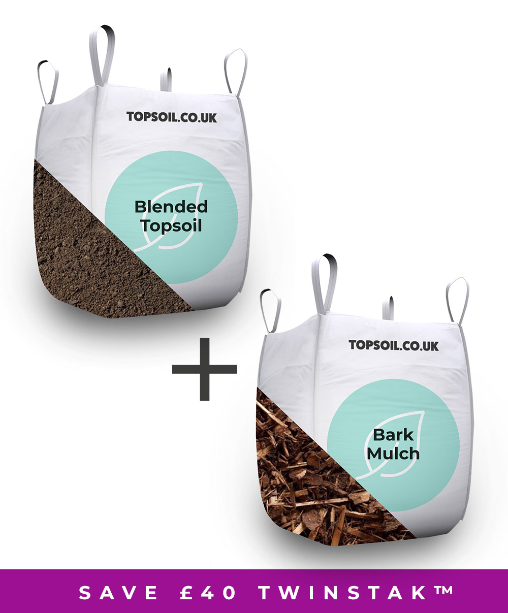 Topsoil and bark mulch twinstak product