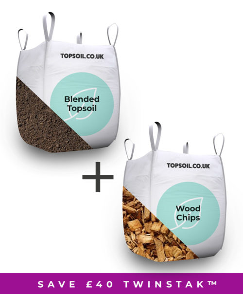 Topsoil and wood chips twinstak product