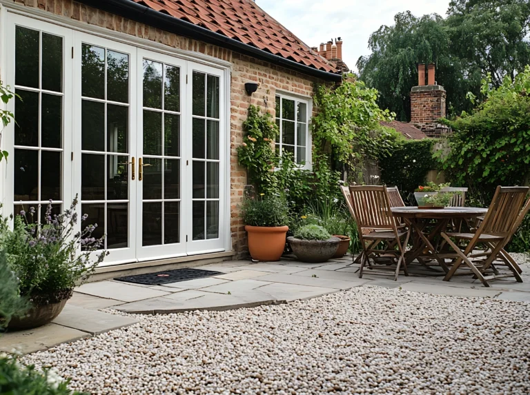 Decorative aggregates used in garden patios